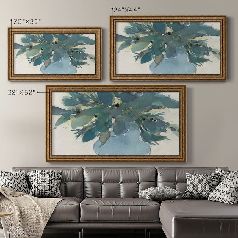 Blue Vintage Charm I Premium Framed Canvas- Ready to Hang