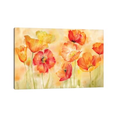 iCanvas "Watercolor Poppy Meadow Spice Landscape" by Cynthia Coulter Canvas Print