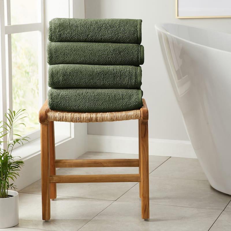 100% Cotton Acacia Collection Ultra Absorbant Popcorn Bath Towels