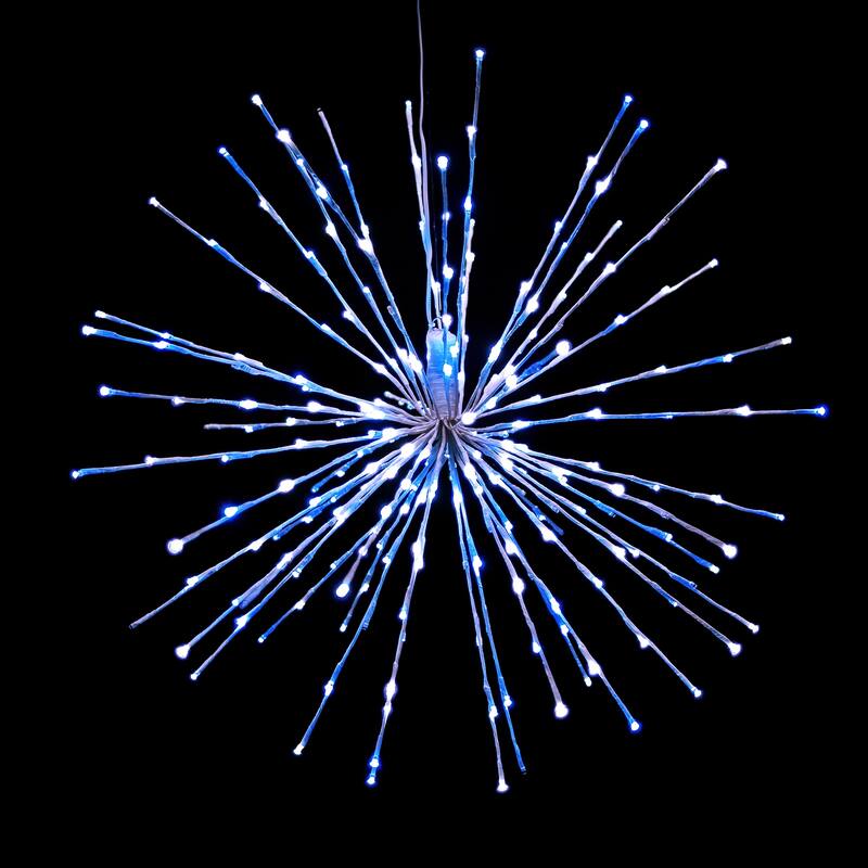 Christmas LED Spritzer Pure White and Blue 32 Inch