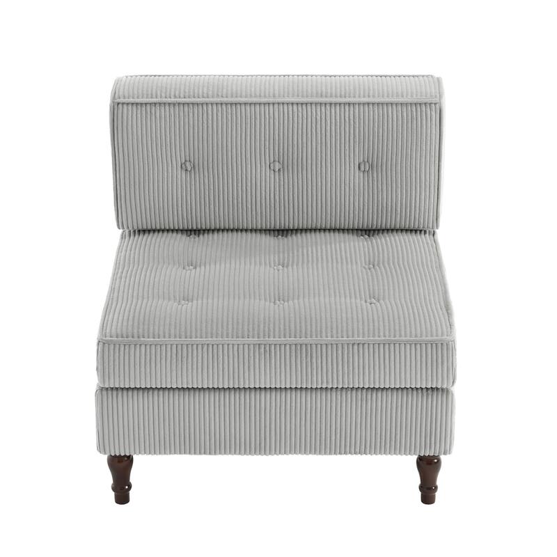 Modular Corduroy Armless Chair Upholstered Lounge Sofa