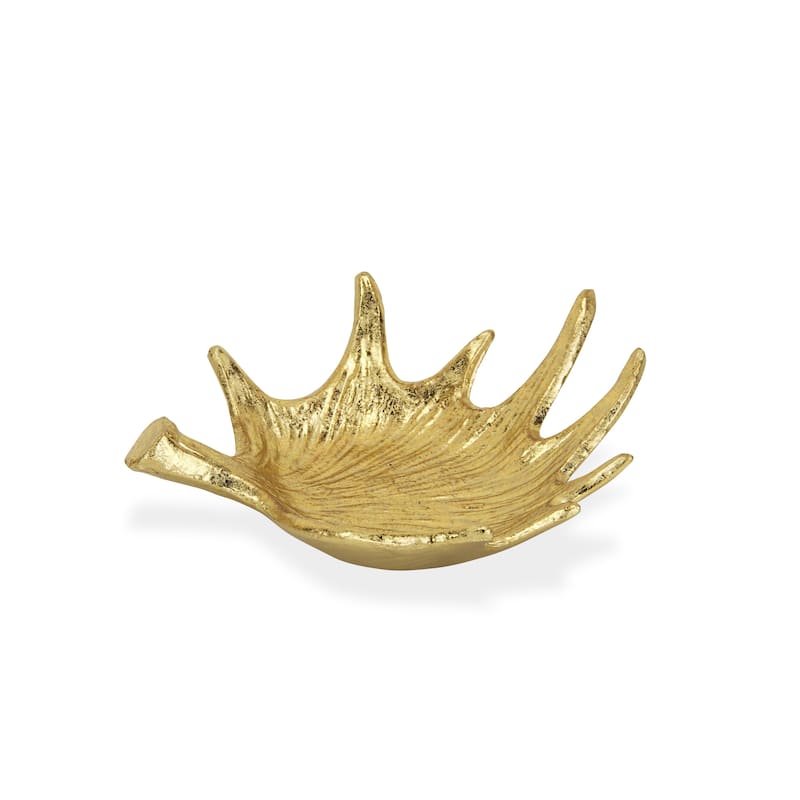 Gold Cast Iron Antler Table Decor - Gold