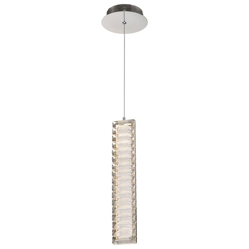 Nova LED 16 Inch Mini Pendant Polished Nickel Finish K9 Crystal - Polished Nickel