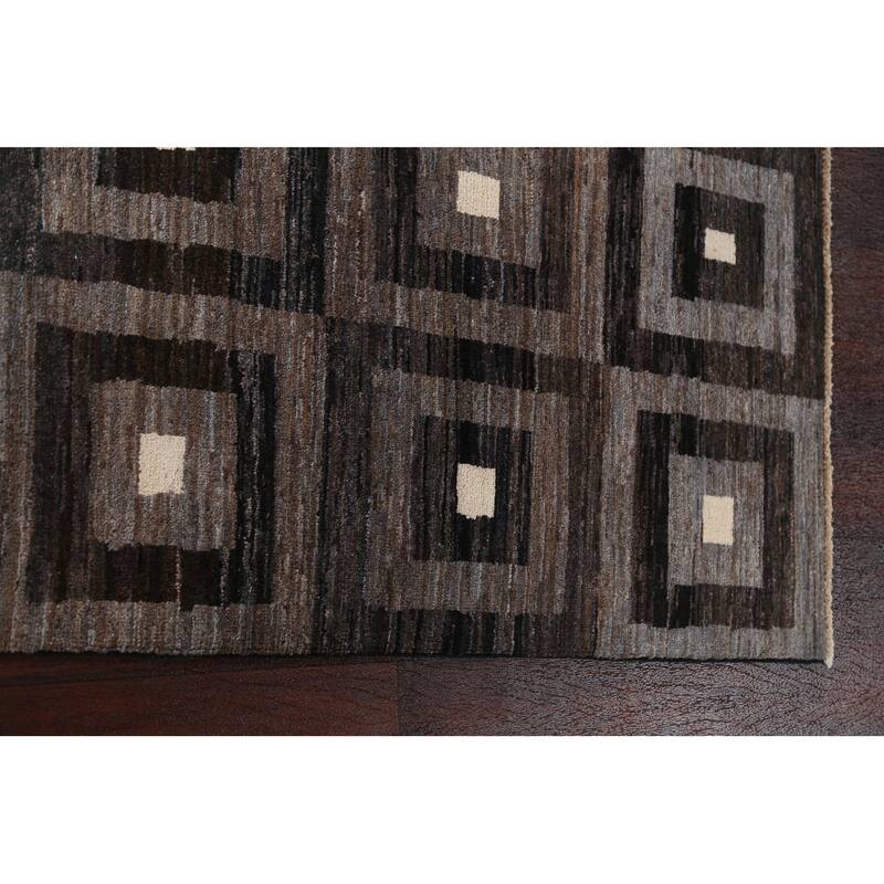 Contemporary Gabbeh Kashkoli Wool Area Rug Hand-knotted Bedroom Carpet - 5'3" x 7'11"