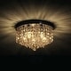 preview thumbnail 19 of 45, GetLedel Modern 5-Light Crystal Flush Mount Chandelier 15" - Chrome