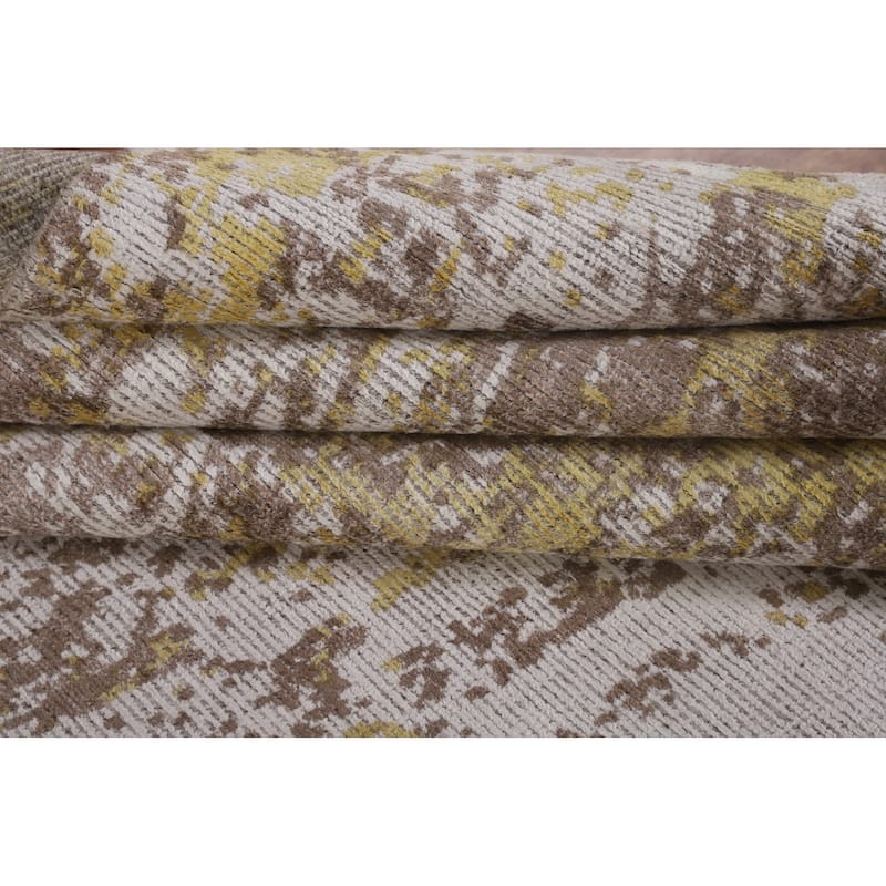 Multi-Color Modern / Abstract Area Rug Handmade Wool Carpet - 8'1"x 9'9"