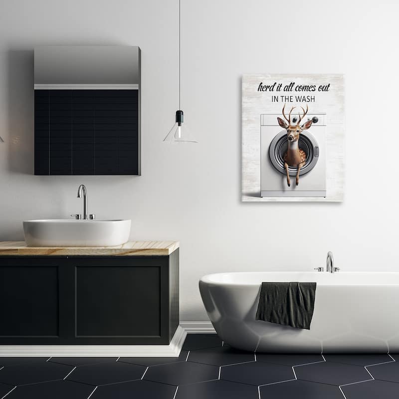 Stupell Herd It Comes Out In Wash Canvas Wall Art Design By Lettered and Lined