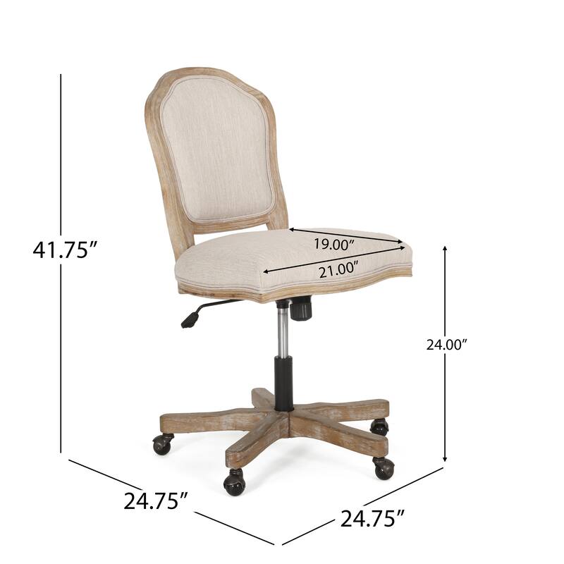 Fashion Office Chair Lift Office Chair with Rubber Wood Frame Adjustable Height and Casters, for Office
