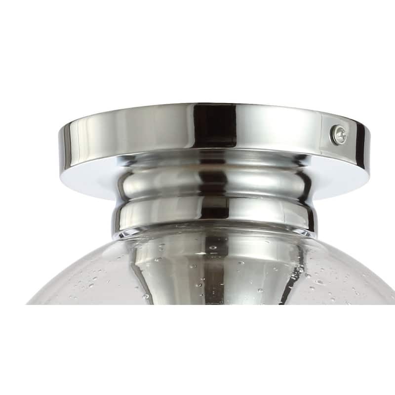 Duo 7.75" Metal/Glass LED Flush Mount, by JONATHAN Y