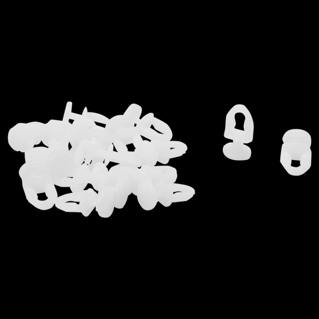 Window Curtain Glider Track Carrier Slide Slider Wheels Rollers 20pcs - White - 1" x 0.4"(L*D)