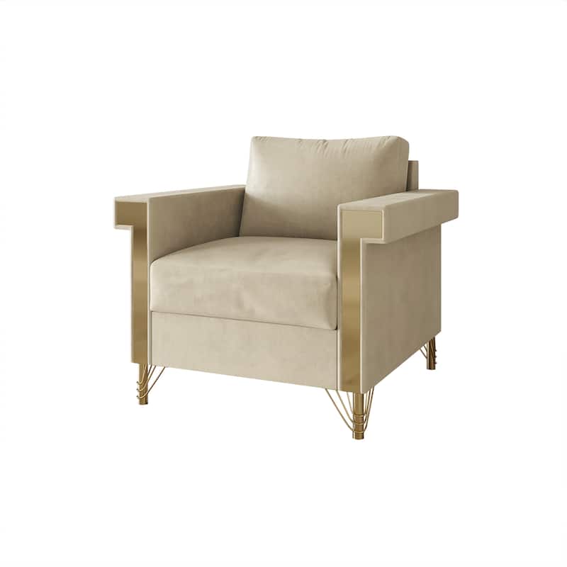 CraftPorch Luxurious Velvet Upholstered Arm Chair