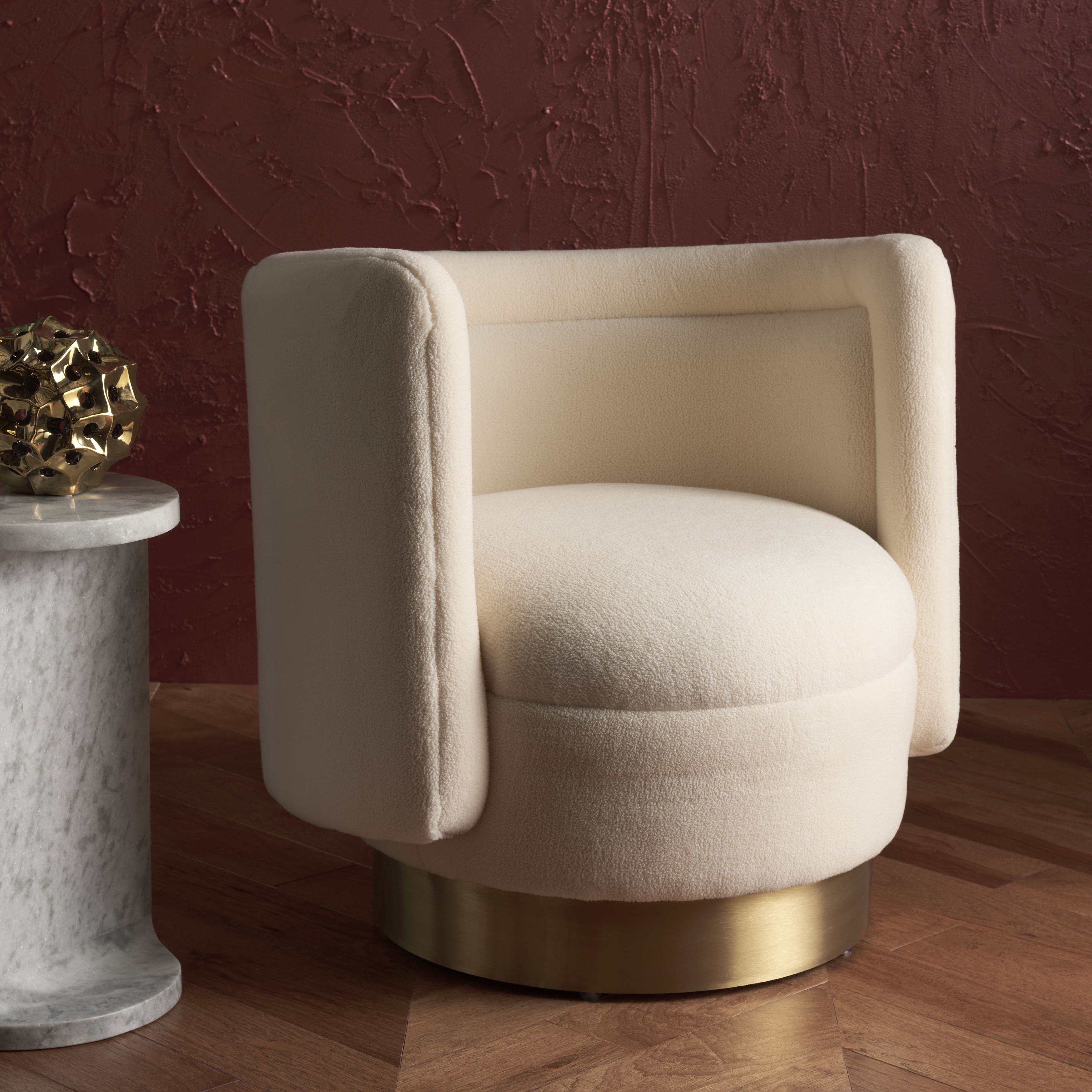 SAFAVIEH Couture Aneeta Swivel Accent Chair - 29.7" W x 27.2" L x 29.7" H - 30Wx27Dx30H