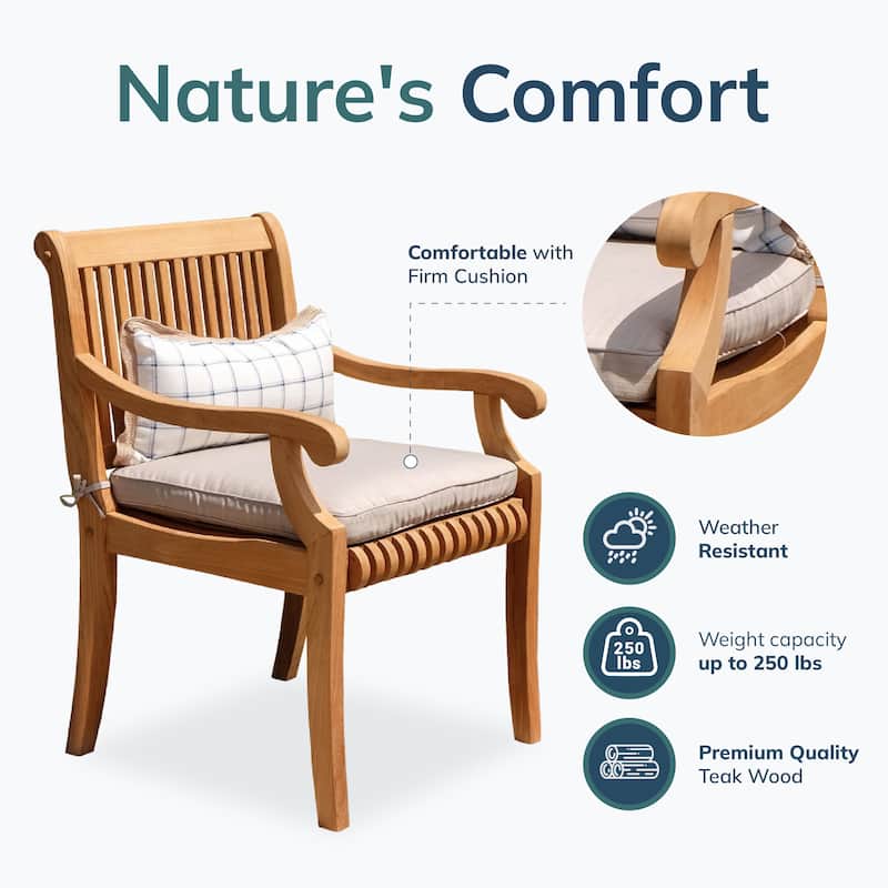 Cambridge Casual Chara 3-Piece Teak Patio Conversation Set