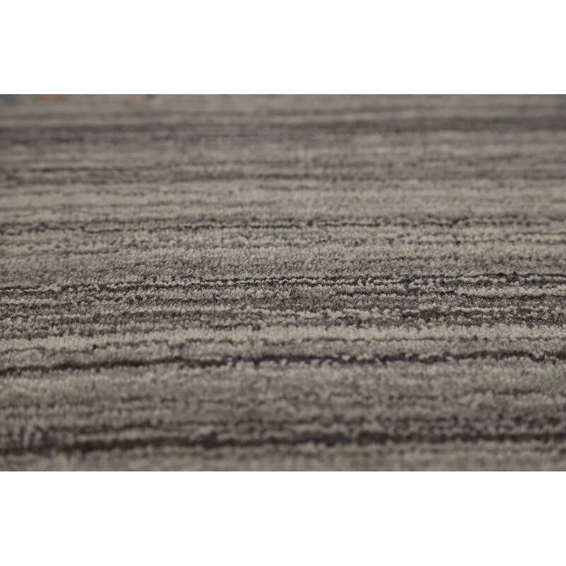 Hand Knotted Oriental 100% Wool Carpet Tribal Tribal Greys & Charcoal Gabbeh Area Rug - 7' 8'' X 5' 0''
