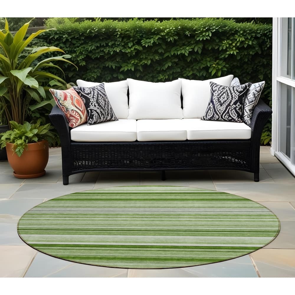 Pasi Stripe Weather Resistant Timeless Fusion Outdoor Rug