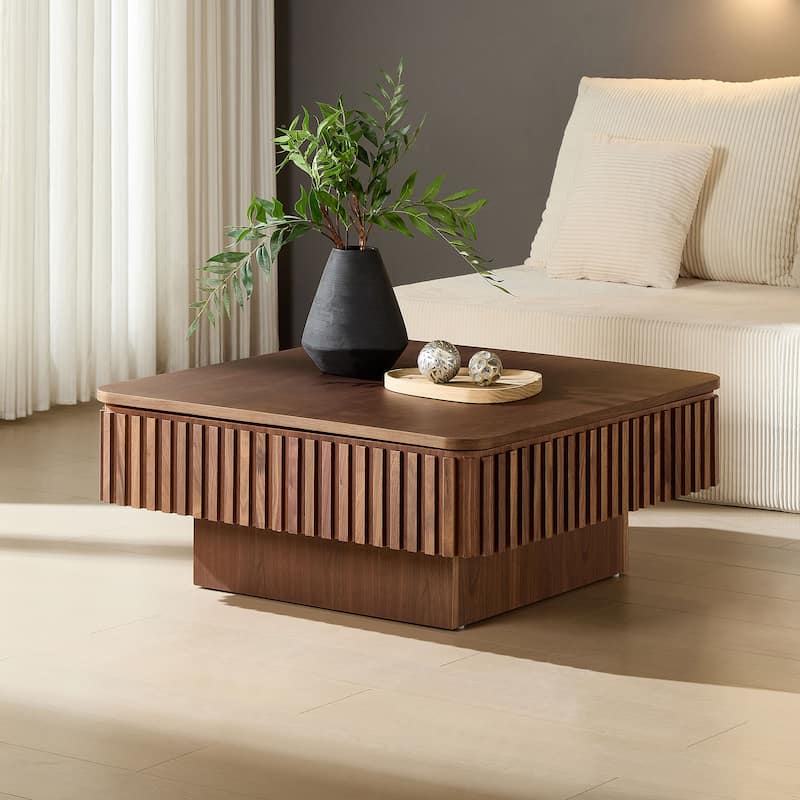 Modern Square Lift-Top Coffee Table with Hidden Storage