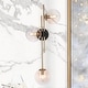 preview thumbnail 18 of 44, Bola Modern Gold 3-Light Chandelier Orb Glass Vanity Lights Wall Sconces Black and gold