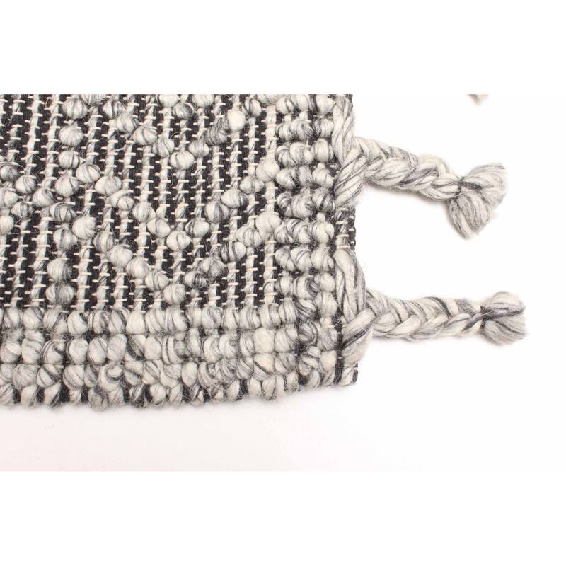 ECARPETGALLERY Braid weave Sienna Black Wool Rug - 5'0 x 7'8