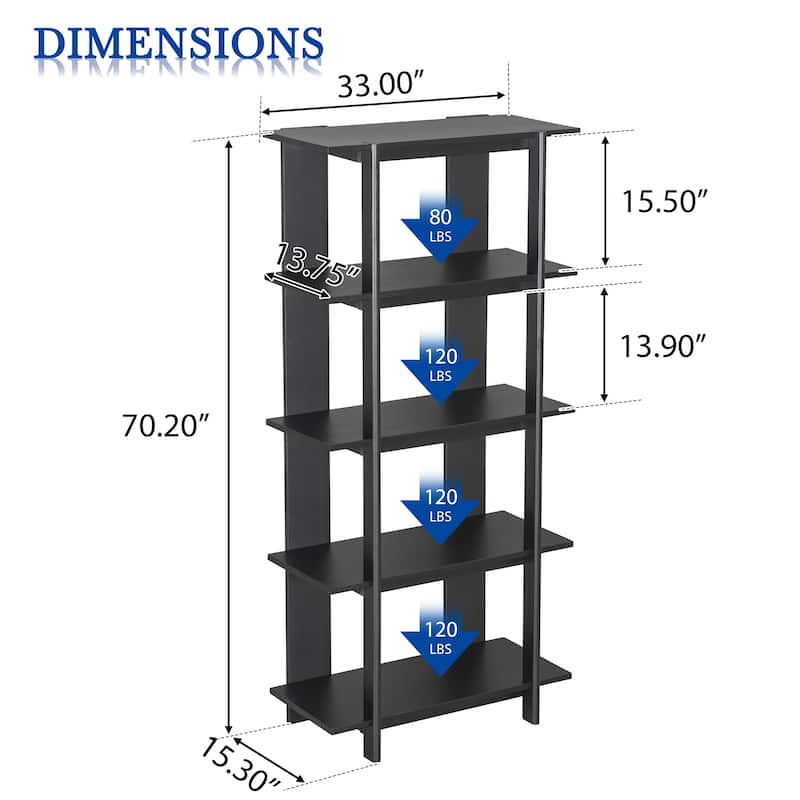 Christopher Knight Home - Ellie 4-Tier 70"H Acacia Wood Open Bookcase