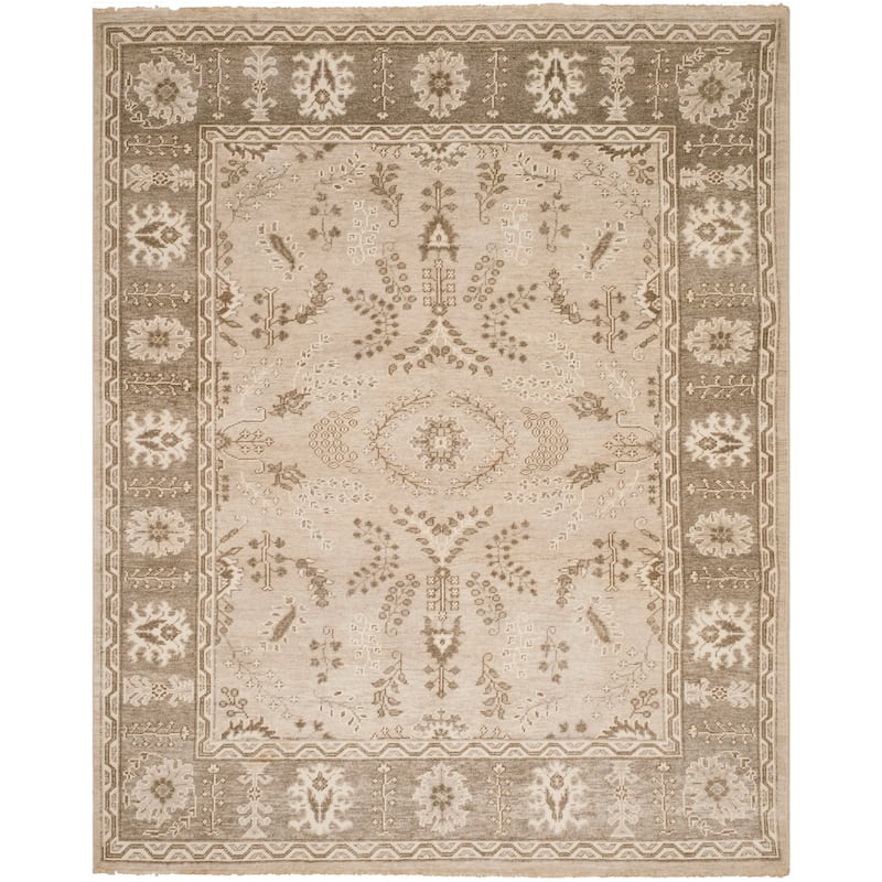 SAFAVIEH Couture Hand-knotted Oushak Liva Traditional Oriental Wool Rug - 8' x 10' - Beige