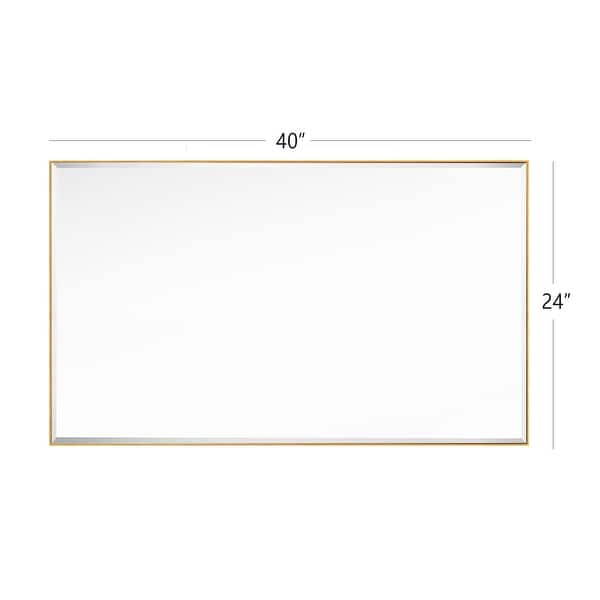 dimension image slide 6 of 14, Rectangle Metal Framed Beveled Edge Bathroom Vanity Mirror