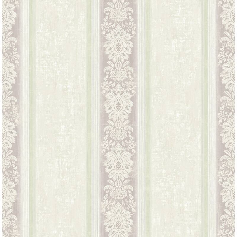 Seabrook Designs Semra Ornamental Stripe Unpasted Wallpaper