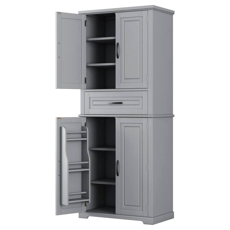 Bathroom Cabinet Clothes Cabinet with Adjustable Rack, Storage Cabinet Floor Cabinet with Soft-Close Hinges
