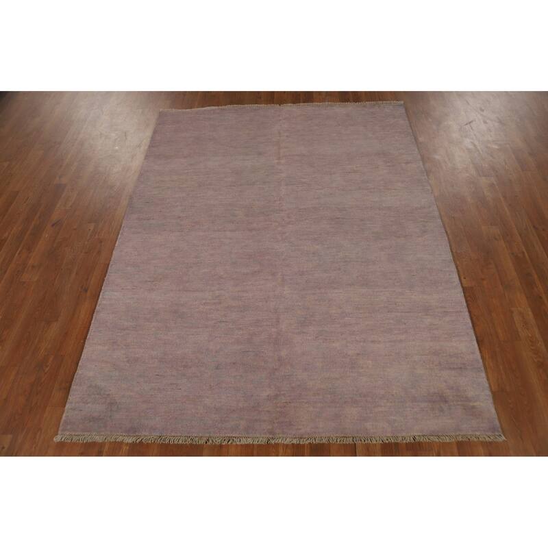 Brown Gray Gabbeh Oriental Area Rug Hand-Knotted Wool Carpet - 4'11" x 6'6"