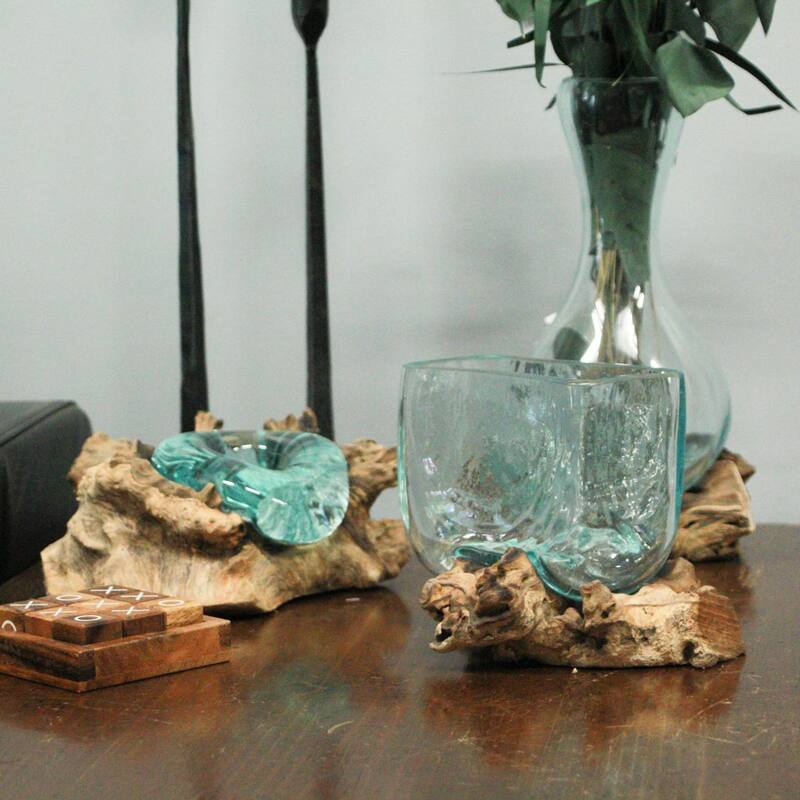 Teak Driftwood Decorative Bowl/Vase - 5.75" High - Home And Patio