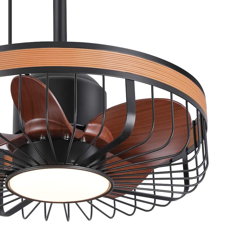 19" Waterproof Plug-in Outdoor Ceiling Fan with Light and Remote(5-Blade)