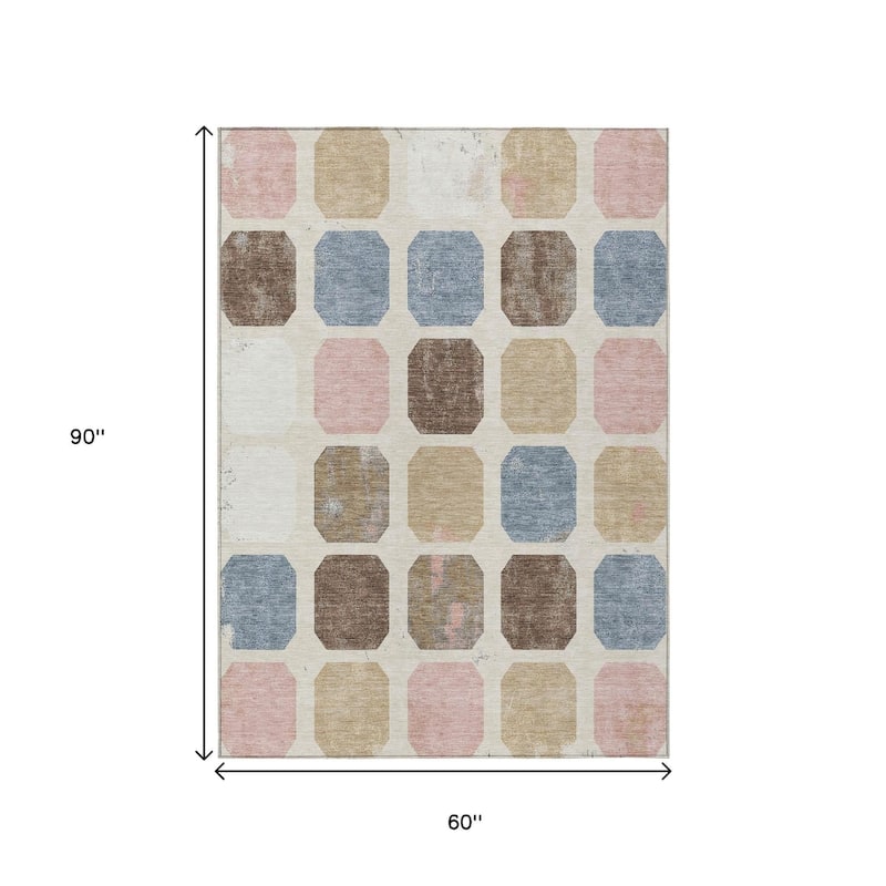 HomeRoots Geometric Transitional Rectangle Outdoor Rug