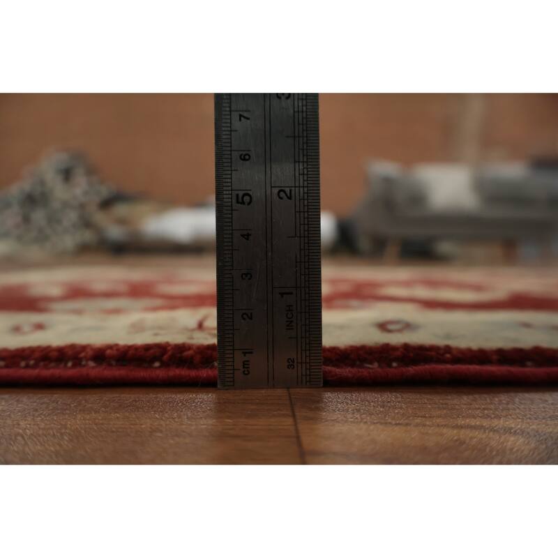 Hand Knotted Oriental 100% Wool Carpet Traditional All-Over Red Peshawar Area Rug - 2' 11'' X 2' 0''