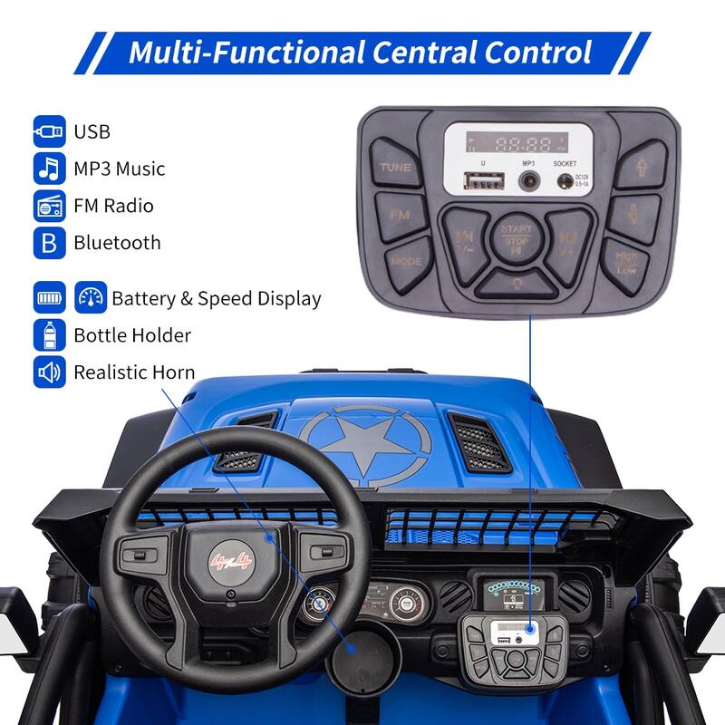 24V 2-Seater Kids Electric Ride-On Car with Remote Control