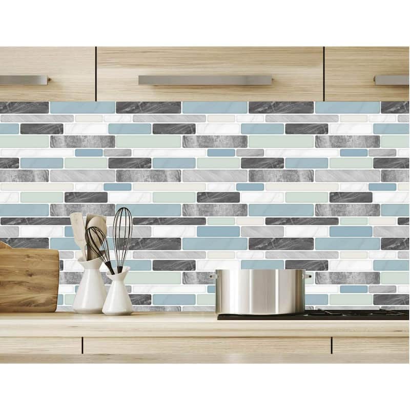 Art3d 12"x12" Peel and Stick Vinyl Backsplash Tile For Kitchen,Bathroom,Marble Look(10-Pack)