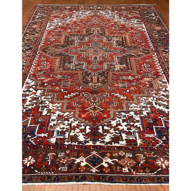 HERAT ORIENTAL Handmade Fine Persian Heriz Wool Rug - 7'10" x 10'6"