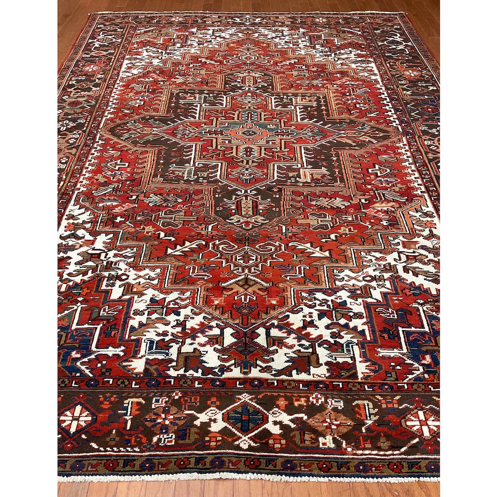 HERAT ORIENTAL Handmade Fine Persian Heriz Wool Rug - 7'10" x 10'6"