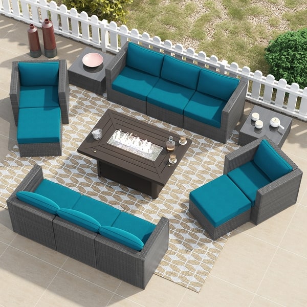 Corvus Trey 13piece Woven Wicker Sectional Patio Furniture Set with