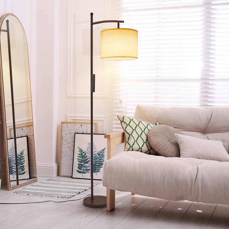 Netin 66" Dimmable LED Arched Floor Lamp with Remote - N/A