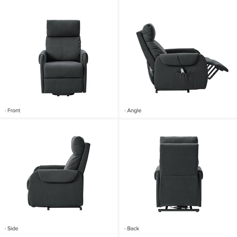 Irene Modern Lift Assist Power Recliner with Wired Controller and Side Pocket Set of 2 by HULALA HOME