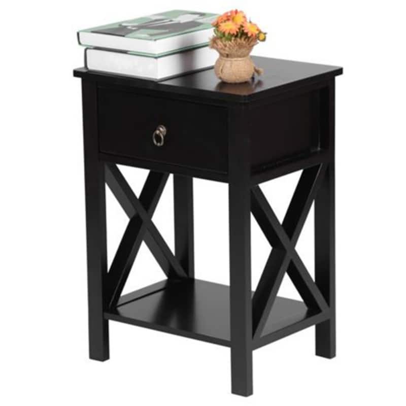 Modern Nightstand with Drawer and Shelf Stylish and Functional Bedside Table for Organized Living