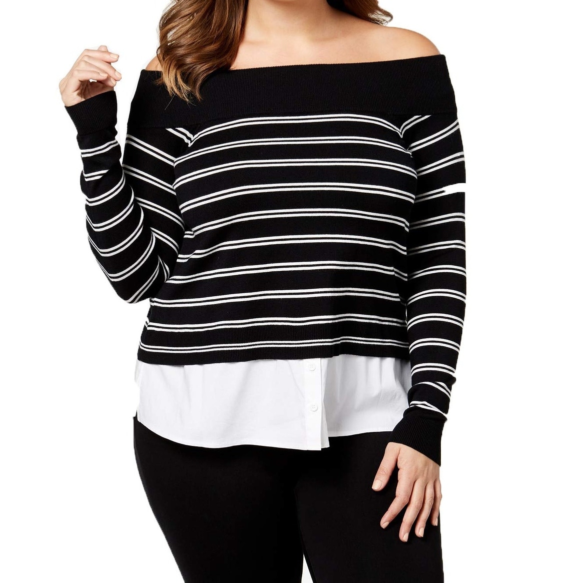 plus size white off the shoulder sweater