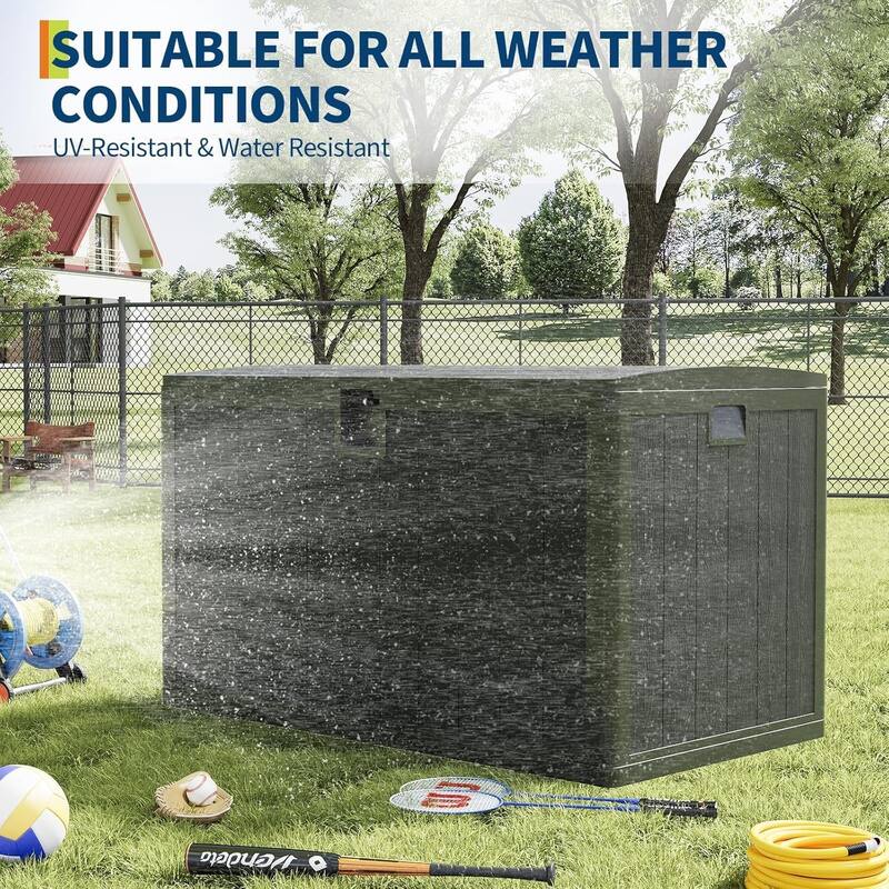 130 Gallon Outdoor Storage Box Lockable Deck Boxes for Patio