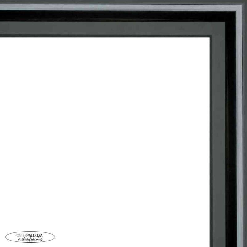 18x18 Lacquer Black Complete Wood Square Picture Frame with UV Acrylic