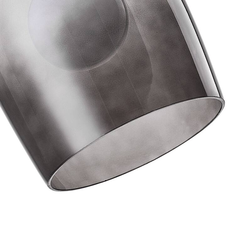 Smoke Grey Glass Cylinder Pendant Light with Spherical Light Interior