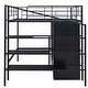 preview thumbnail 10 of 18, Metal Loft Bed with Drawers, Storage Staircase, and Wardrobe