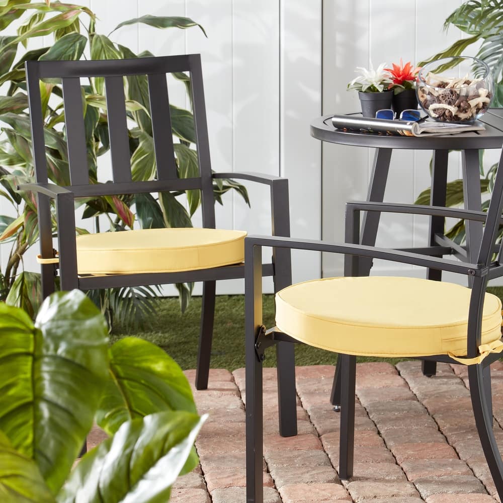 Greendale Home Fashions 18" Round Outdoor Chair Pad (Set of 2)