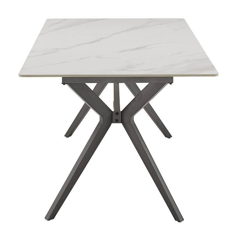 Presley Iron Grey Metal Base Dining Table by iNSPIRE Q Modern