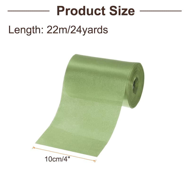 4 Inches x 24 Yards Satin Ribbon for Gift Decoration - Matcha Green