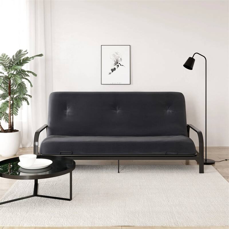 Full Size Futon Mattress 6” Thick Plush Foldable Cushion for Living Room and Guest Room