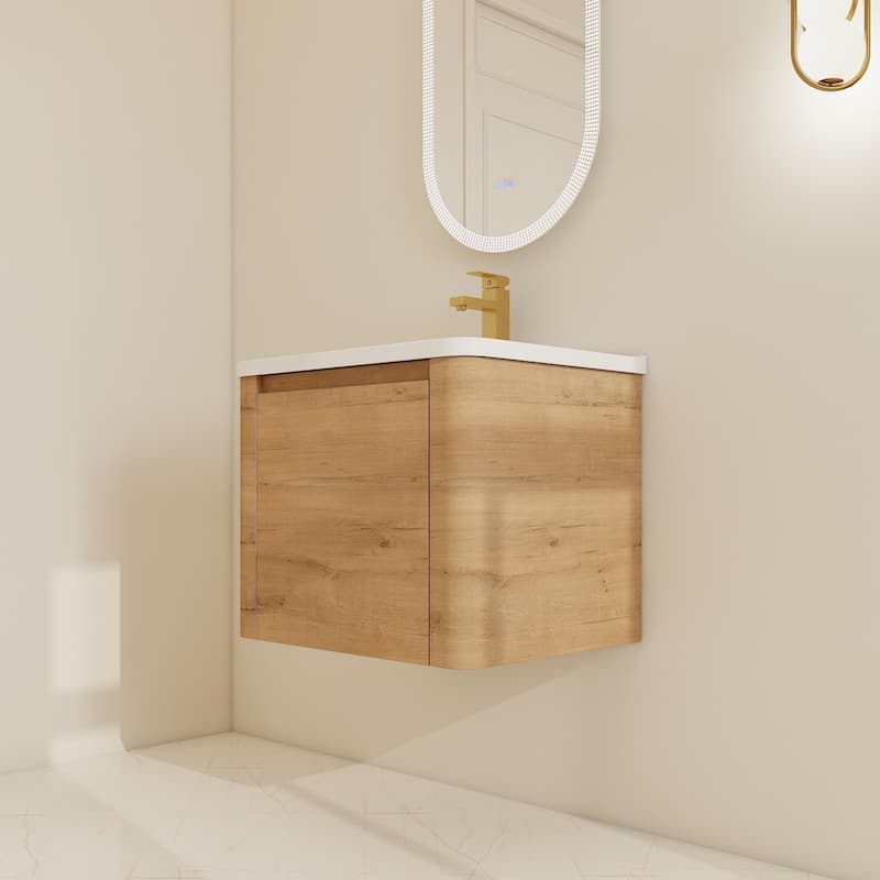 BNK 24''/28''/36''/40''/60''/68'' Bathroom Vanity With Sink, Floating Bathroom Vanity with Soft Close Doors and Shelf